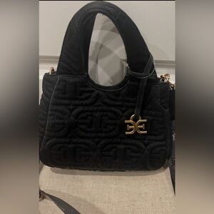 NWT Sam Edelman Women's Black Quilted Monogram Crossbody Bag
